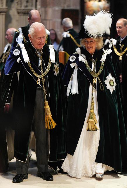 Britain's King Charles III and Britain's Queen Camilla attend the Thistle Service at St Giles' Cathedral, Edinburgh, Scotland on July 1, 2026. (Photo by Aaron Chown / POOL / AFP)