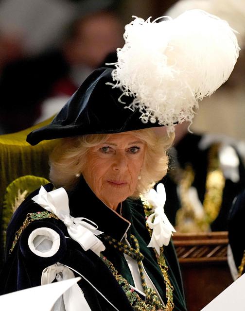 Britain's Queen Camilla attends the Thistle Service at St Giles' Cathedral, Edinburgh, Scotland on July 1, 2026. (Photo by Aaron Chown / POOL / AFP)