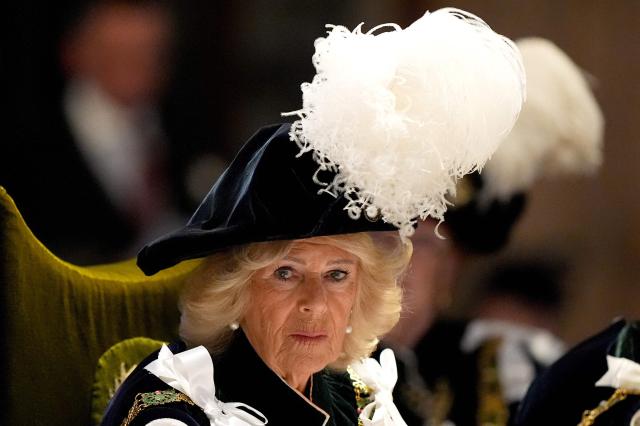 Britain's Queen Camilla attends the Thistle Service at St Giles' Cathedral, Edinburgh, Scotland on July 1, 2026. (Photo by Aaron Chown / POOL / AFP)