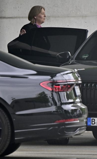 German Minister for Labour and Social Affairs Baerbel Bas from Germany's social democratic SPD party arrives on July 1, 2026 at the Chancellery in Berlin, Germany, to attend a meeting with the government's coalition committee on a series of reforms. (Photo by Tobias SCHWARZ / AFP)