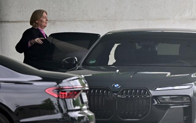 German Minister for Labour and Social Affairs Baerbel Bas from Germany's social democratic SPD party arrives on July 1, 2026 at the Chancellery in Berlin, Germany, to attend a meeting with the government's coalition committee on a series of reforms. (Photo by Tobias SCHWARZ / AFP)