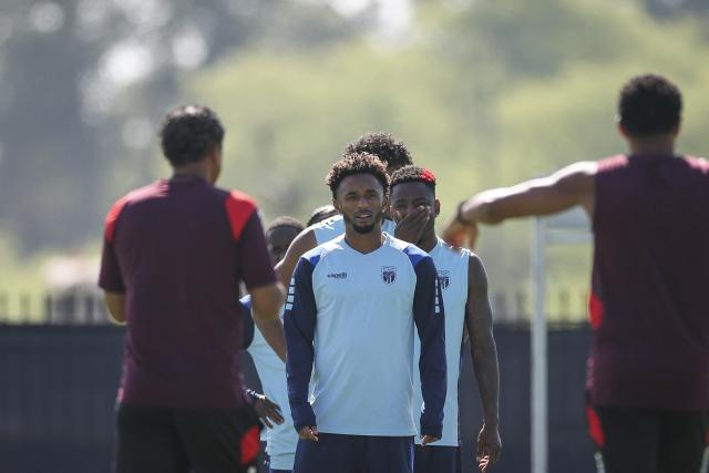 Cape Verde's forward #20 Ryan Mendes takes part in a training session at Waters Sportsplex in Tampa on July 1, 2026, ahead of the 2026 FIFA World Cup football tournament round of 32 match between Argentina and Cape Verde. (Photo by PATRICIA DE MELO MOREIRA / AFP)