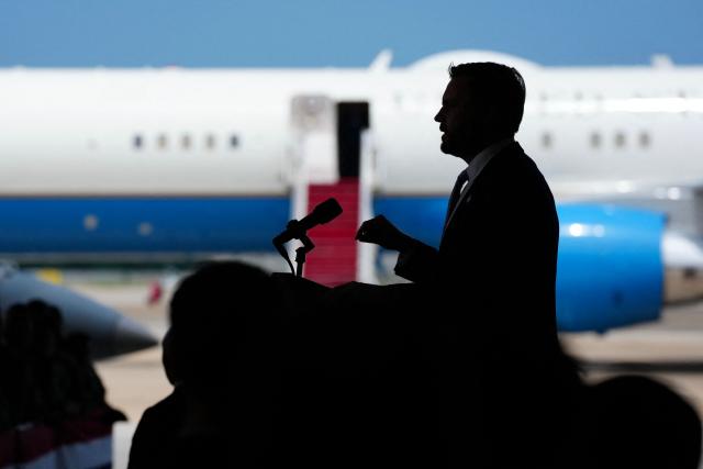 US Vice President JD Vance speaks during an event marking 250 years of the American military at Naval Air Station Oceana in Virginia Beach, Virginia, on July 1, 2026. (Photo by Ken Cedeno / POOL / AFP)