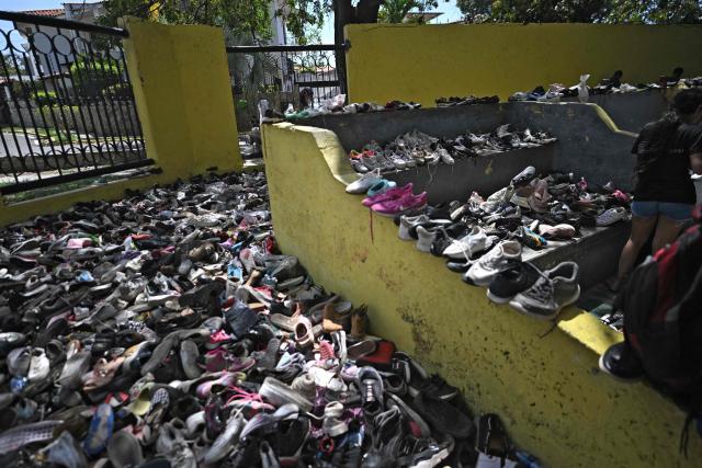 View of a collection center in Caraballeda, La Guaira state, Venezuela, on July 1, 2026, following the June 24 twin earthquakes. Venezuelans, with help from around the world, were still searching on July 1, 2026 for survivors a week after massive earthquakes killed nearly 2,000 and left thousands unaccounted for. (Photo by Juan BARRETO / AFP)