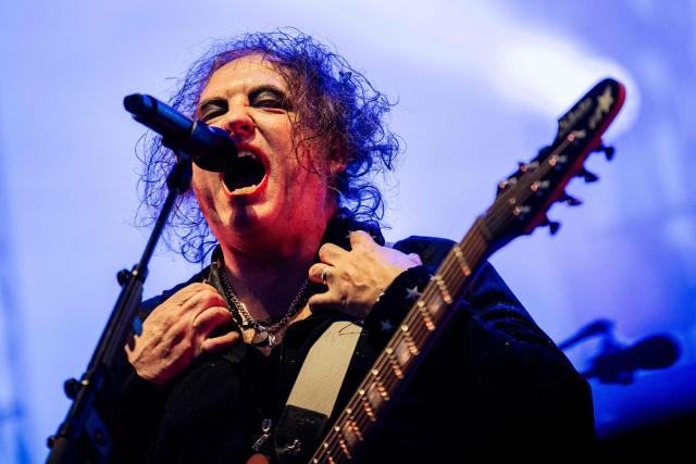 Britain's rock band The Cure performs on the Orange Stage during the Roskilde Festival on July 1, 2026. (Photo by Ida Marie Odgaard / Ritzau Scanpix / AFP) / Denmark OUT