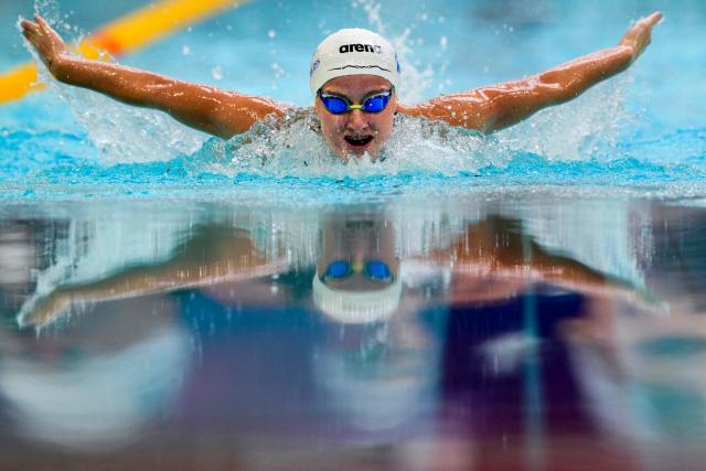 France's Elena Sessa competes in the 200 M butterfly final during the French national swimming championships at Saint-Etienne, central France on July 1, 2026. (Photo by OLIVIER CHASSIGNOLE / AFP)