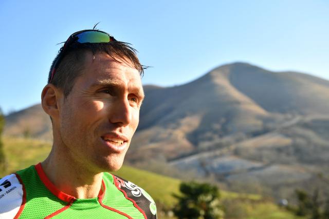 (FILES) French Basque trail runner Benat Marmissolle speaks during an interview in Tardets-Sorholus, southwestern France on February 9, 2023. Eight years of "hell" during which his pursuit of "extreme thinness" led to serious eating disorders and "destroyed" his metabolism: Basque ultra-trail runner Benat Marmissolle, 45, warns the world of ultra-trail about the devastating impact of an unsuitable diet. After winning the Ultra-Trail Snowdonia in Wales in May, the Basque runner will start the UTMB in Chamonix at the end of August. (Photo by GAIZKA IROZ / AFP)