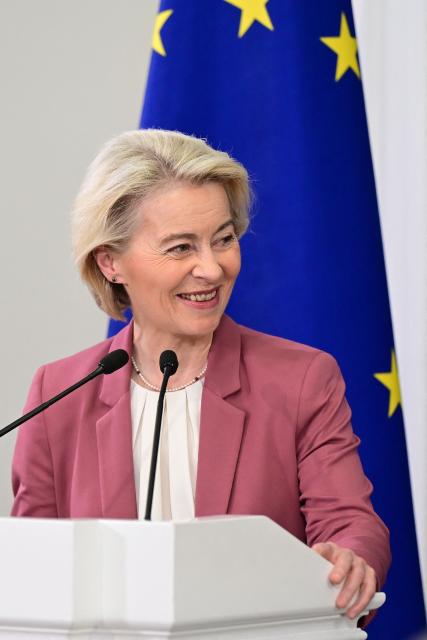 European Commission President Ursula von der Leyen attends a joint press conference with Armenian Prime Minister following their talks in Yerevan on July 2, 2026. (Photo by Karen MINASYAN / AFP)