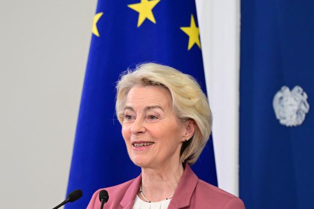 European Commission President Ursula von der Leyen attends a joint press conference with Armenian Prime Minister following their talks in Yerevan on July 2, 2026. (Photo by Karen MINASYAN / AFP)