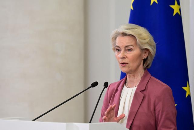European Commission President Ursula von der Leyen attends a joint press conference with Armenian Prime Minister following their talks in Yerevan on July 2, 2026. (Photo by Karen MINASYAN / AFP)
