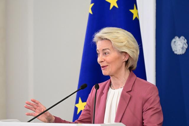 European Commission President Ursula von der Leyen attends a joint press conference with Armenian Prime Minister following their talks in Yerevan on July 2, 2026. (Photo by Karen MINASYAN / AFP)