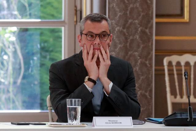 (FILES) Secretary General of the Elysee Palace Alexis Kohler attends a meeting with labour union representatives at the Elysee Palace in Paris, on June 24, 2020. The Paris Court of Appeal ruled on July 2, 2026 that part of the allegations against France's President former right-hand man, Alexis Kohler, are time-barred, significantly narrowing the scope of the investigation into him for unlawful conflict of interest, AFP learned from sources close to the case. (Photo by Ludovic MARIN / AFP)