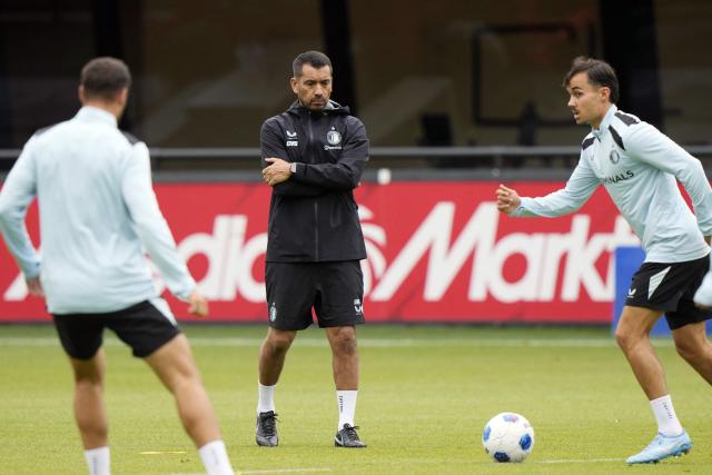 Feyenoord's Dutch coach Giovanni van Bronckhorst attends Feyenoord's first training session at Sportcomplex 1908 in Rotterdam on July 2, 2026. (Photo by Tobias Kleuver / ANP / AFP) / Netherlands OUT