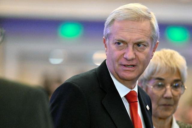 Chile's President Jose Antonio Kast arrives for breakfast at a meeting of the Association of Marketing Executives of Uruguay (ADM) in Montevideo on July 2, 2026. Kast is on official visit in Uruguay. (Photo by Santiago Mazzarovich / AFP)