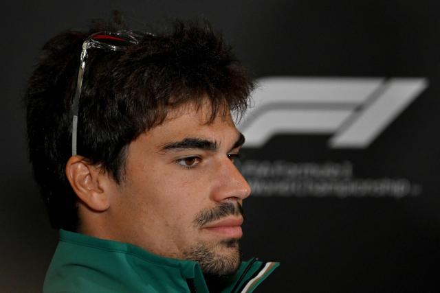 Aston Martin's Canadian driver Lance Stroll attends a press conference ahead of the Formula One British Grand Prix at the Silverstone motor racing circuit in Silverstone, central England, on July 2, 2026. (Photo by Andrej ISAKOVIC / AFP)