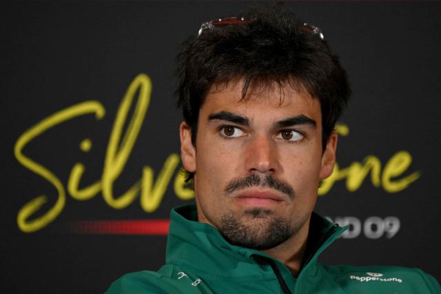 Aston Martin's Canadian driver Lance Stroll attends a press conference ahead of the Formula One British Grand Prix at the Silverstone motor racing circuit in Silverstone, central England, on July 2, 2026. (Photo by Andrej ISAKOVIC / AFP)