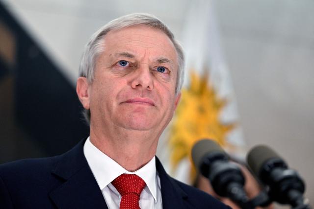 Chile's President Jose Antonio Kast delivers a press conference after a breakfast organized by the Association of Marketing Executives of Uruguay (ADM) in Montevideo on July 2, 2026. Kast is on official visit in Uruguay. (Photo by Santiago Mazzarovich / AFP)