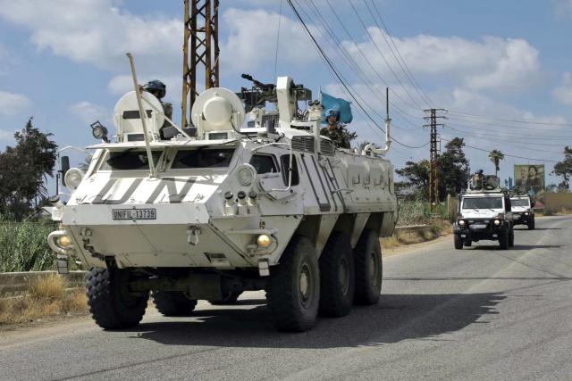 A United Nations Peacekeeping Force in Lebanon (UNIFIL) convoy drives through the southern Lebanese area of Al-Mansouri on July 2, 2026. Lebanese President Joseph Aoun defended on July 2 negotiations with Israel, saying they were not a betrayal and he would not surrender "a single inch of Lebanon's territory", according to the presidency. (Photo by Kawnat HAJU / AFP)