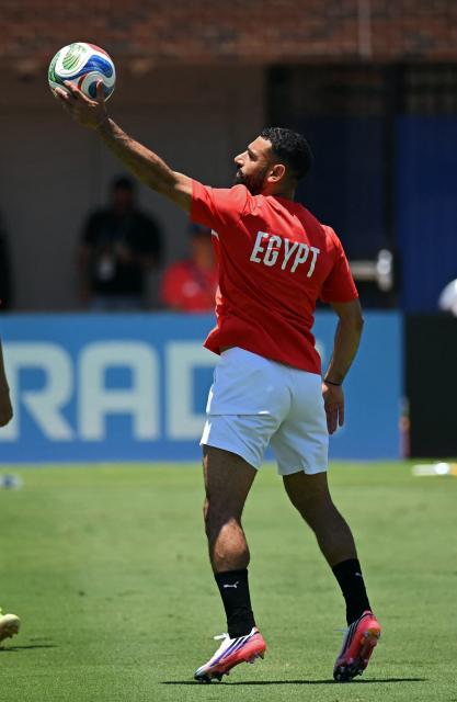 Egypt's forward #10 Mohamed Salah takes part in a training session in Dallas, on July 2, 2026, ahead of their match against Australia, during the 2026 World Cup football tournament. (Photo by Paul ELLIS / AFP)