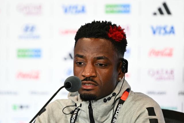 Cape Verde's defender #02 Stopira gives an MD-1 press conference at the Miami Stadium in Miami Gardens on July 2, 2026, on the eve of the 2026 World Cup round of 32 football match between Argentina and Cape Verde. (Photo by CHANDAN KHANNA / AFP)