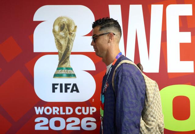 Portugal's forward #07 Cristiano Ronaldo arrives ahead of the 2026 World Cup round of 32 football match between Portugal and Croatia at the Toronto Stadium in Toronto on July 2, 2026.  (Photo by Cole Burston / AFP)