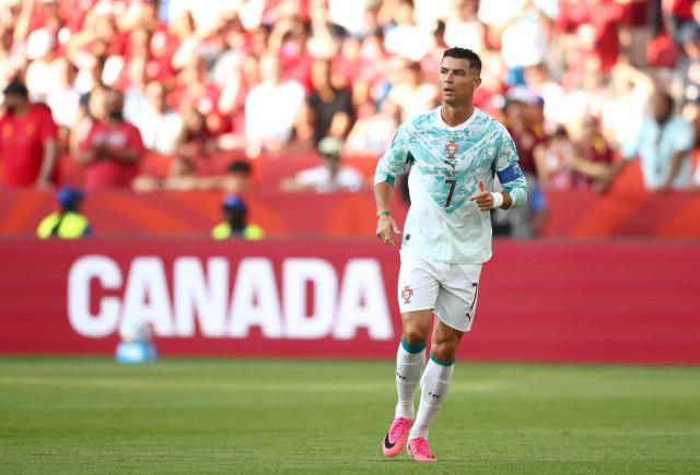 Portugal's forward #07 Cristiano Ronaldo jogs on the pitch during the 2026 World Cup round of 32 football match between Portugal and Croatia at the Toronto Stadium in Toronto on July 2, 2026.  (Photo by Cole Burston / AFP)