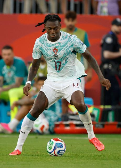 Portugal's forward #17 Rafael Leao controls the ball during the 2026 World Cup round of 32 football match between Portugal and Croatia at the Toronto Stadium in Toronto on July 2, 2026.  (Photo by Kamil Krzaczynski / AFP)
