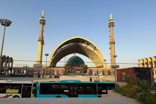 The Grand Mosalla is pictured in Tehran on July 3, 2026, ahead of Iran's slain supreme leader Ali Khamenei's funeral. Preparations for the funeral of Khamenei were in full swing on July 3, with authorities expecting millions and a coterie of foreign dignitaries to attend the official ceremony. (Photo by Atta KENARE / AFP) / 
