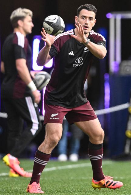 New Zealand's Will Jordan attends a captain's run training session at One New Zealand Stadium in Christchurch on July 3, 2026, ahead of the rugby Nations Championship match against France. (Photo by Sanka Vidanagama / AFP)