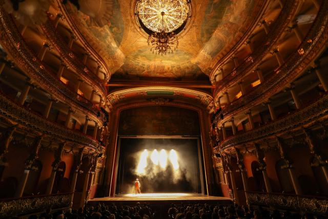 The auditorium of the Amazonas Theater is seen in Manaus, Amazonas state, northern Brazil, on July 2, 2026. The Amazonas Theater is an official candidate for UNESCO World Cultural Heritage status, with a decision expected later in July 2026 during the 48th session of the World Heritage Committee in South Korea. (Photo by MICHAEL DANTAS / AFP)