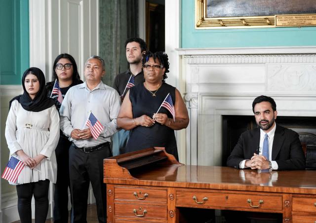 New York City Mayor Zohran Mamdani delivers remarks during a ceremony marking the 250th anniversary of US independence at City Hall in New York on July 3, 2026. (Photo by Anna Connors / POOL / AFP)