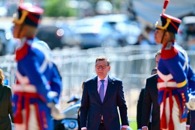 Germany's Foreign Minister Johann Wadephul arrives at the Itamaraty Palace for a meeting with his Brazilian counterpart Mauro Vieira in Brasília on July 3, 2026. (Photo by Evaristo Sa / AFP)