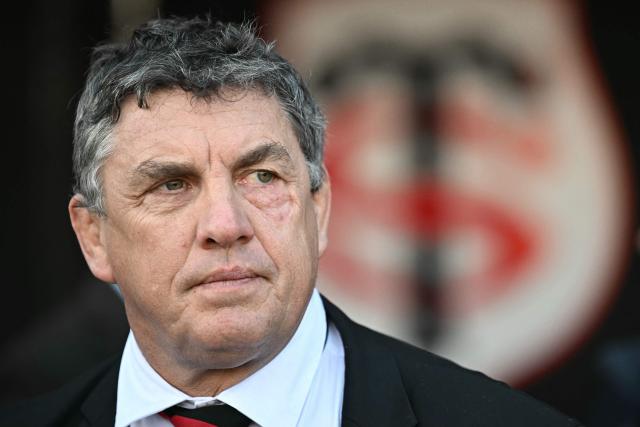 (FILES) Stade Toulousain's president Didier Lacroix looks on during the French Top14 rugby union match between Stade Toulousain Rugby (Toulouse) and RC Vannes at the Ernest-Wallon stadium in Toulouse, south-western France on March 1, 2025. Stade Toulousain, which won its fourth French Top14 rugby union championship on June 27, 2026, has been fined 2.88 million euros over two cases spanning several years involving breaches of the Top14 salary cap regulations, the National Rugby League (LNR) announced on July 3, 2026. (Photo by Lionel BONAVENTURE / AFP)
