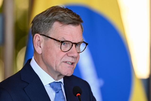 Germany's Foreign Minister Johann Wadephul speaks during a statement alongside Brazilian Foreign Minister Mauro Vieira (out of frame) at the Itamaraty Palace in Brasilia on July 3, 2026. (Photo by Evaristo Sa / AFP)