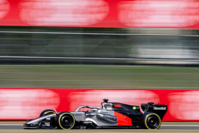 Audi's German driver Nico Hulkenberg drives during the sprint qualifying session ahead of the Formula One British Grand Prix at the Silverstone motor racing circuit in Silverstone, central England, on July 3, 2026. (Photo by Ben STANSALL / AFP)
