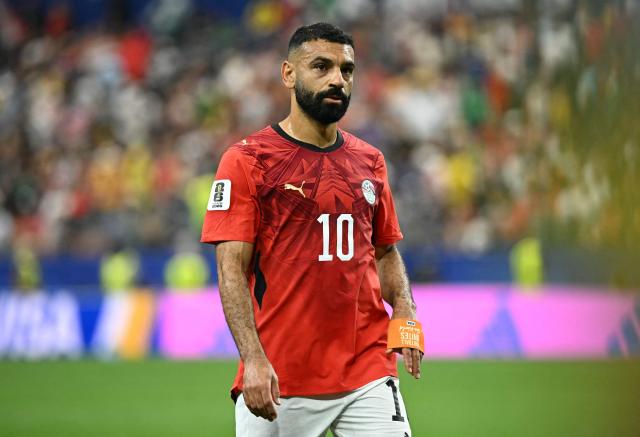 Egypt's forward #10 Mohamed Salah reacts at half-time  during the 2026 World Cup round of 32 football match between Australia and Egypt at the Dallas Stadium in Arlington on July 3, 2026.  (Photo by Paul ELLIS / AFP)
