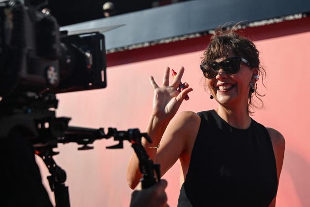US actress Maggie Gyllenhaal poses on the red carpet during the opening of the 60th Karlovy Vary International Film Festival (KVIFF) in Karlovy Vary, Czech Republic on July 3, 2026. (Photo by Michal Cizek / AFP)