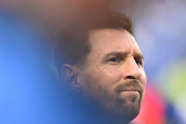 Argentina's forward #10 Lionel Messi looks on ahead of the 2026 World Cup round of 32 football match between Argentina and Cape Verde at the Miami Stadium in Miami Gardens on July 3, 2026.  (Photo by ROBERTO SCHMIDT / AFP)