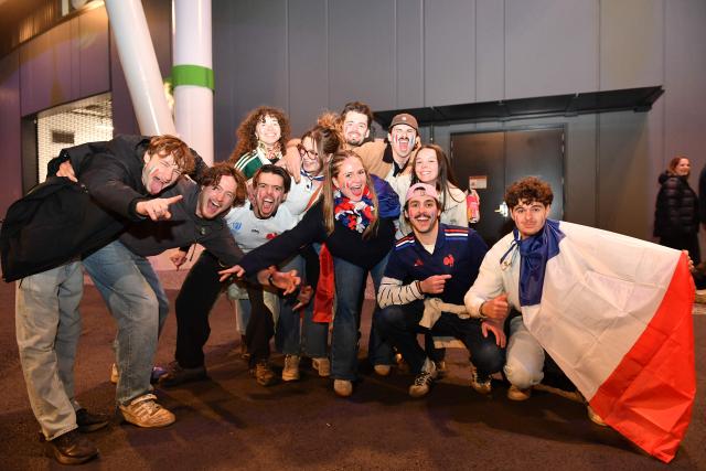 French fans show their support prior to the rugby Nations Championship match between New Zealand and France at One New Zealand Stadium in Christchurch on July 4, 2026. (Photo by Sanka Vidanagama / AFP)