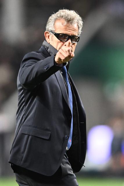France's head coach Fabien Galthié looks on prior to the rugby Nations Championship match between New Zealand and France at One New Zealand Stadium in Christchurch on July 4, 2026. (Photo by Sanka VIDANAGAMA / AFP)