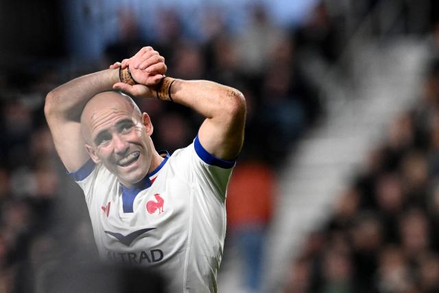 France's Maxime Lucu reacts during the rugby Nations Championship match between New Zealand and France at One New Zealand Stadium in Christchurch on July 4, 2026. (Photo by Sanka VIDANAGAMA / AFP)