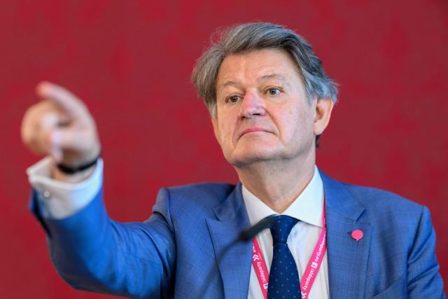 Austrian Member of the European Parliament of the NEOS party Helmut Brandstaetter attends the congress of the Alliance of Liberals and Democrats for Europe Party (ALDE) on July 4, 2026 in Vienna, Austria. (Photo by MAX SLOVENCIK / APA / AFP) / Austria OUT