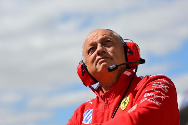 Ferrari's French team principal Frederic Vasseur during the sprint race ahead of the Formula One British Grand Prix at the Silverstone motor racing circuit in Silverstone, central England, on July 4, 2026. (Photo by Andrej ISAKOVIC / AFP)
