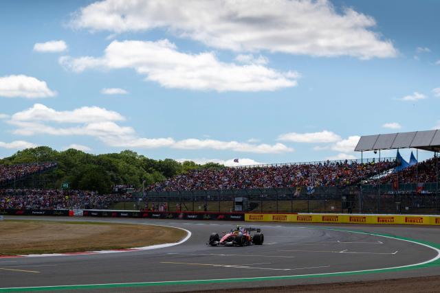 Ferrari's British driver Lewis Hamilton drives during the sprint race ahead of the Formula One British Grand Prix at the Silverstone motor racing circuit in Silverstone, central England, on July 4, 2026. (Photo by Andrej ISAKOVIC / AFP)