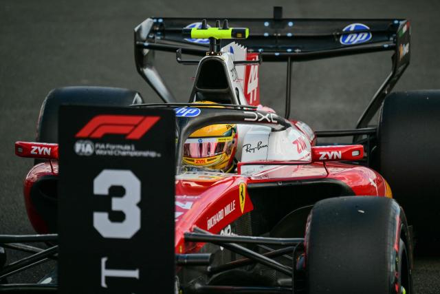 Ferrari's Monegasque driver Charles Leclerc comes in after finishing with the second fastest time in the qualifying session ahead of the Formula One British Grand Prix at the Silverstone motor racing circuit in Silverstone, central England, on July 4, 2026. (Photo by Andrej ISAKOVIC / AFP)