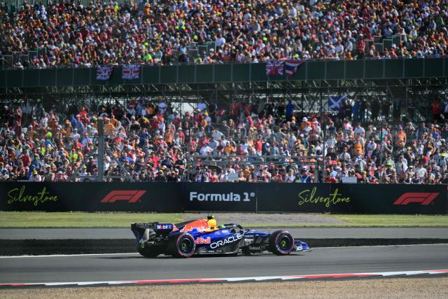 Red Bull Racing's French driver Isack Hadjar takes part in the qualifying session ahead of the Formula One British Grand Prix at the Silverstone motor racing circuit in Silverstone, central England, on July 4, 2026. (Photo by Andrej ISAKOVIC / AFP)