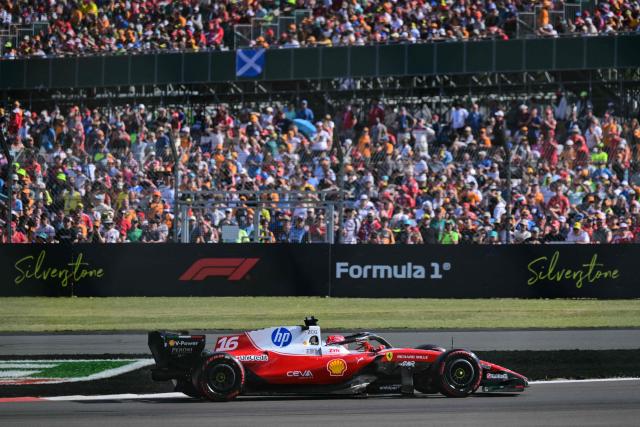 Ferrari's Monegasque driver Charles Leclerc takes part in the qualifying session ahead of the Formula One British Grand Prix at the Silverstone motor racing circuit in Silverstone, central England, on July 4, 2026. (Photo by Andrej ISAKOVIC / AFP)