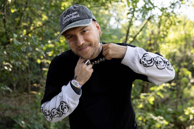 French DJ Mosiman poses for a photograph during the 36th edition of the Eurockeennes de Belfort music festival, in Sermamagny, eastern France, on July 4, 2026. (Photo by ROMEO BOETZLE / AFP)