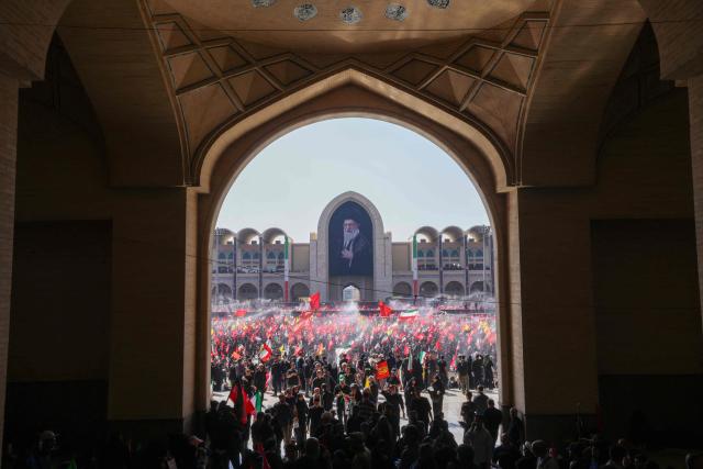 Mourners gather at the Grand Mosalla to pray for Iran's slain supreme leader Ayatollah Ali Khamenei during the second day of funeral ceremonies in Tehran on July 5, 2026. Prayers were held July 5 over the casket of Iran's late supreme leader Ali Khamenei, the second day of funeral ceremonies that have drawn huge crowds to pay their final respects in Tehran. Khamenei ruled the Islamic republic from 1989 until he was killed aged 86 in an airstrike on the first day of the US-Israeli war with Iran on February 28. (Photo by ATTA KENARE / AFP) / 