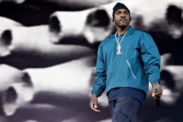 Rapper Pusha T of US duo Clipse performs on the Orange Stage at the Roskilde Festival in Roskilde, Denmark on July 4, 2026. (Photo by Torben Christensen / Ritzau Scanpix / AFP) / Denmark OUT